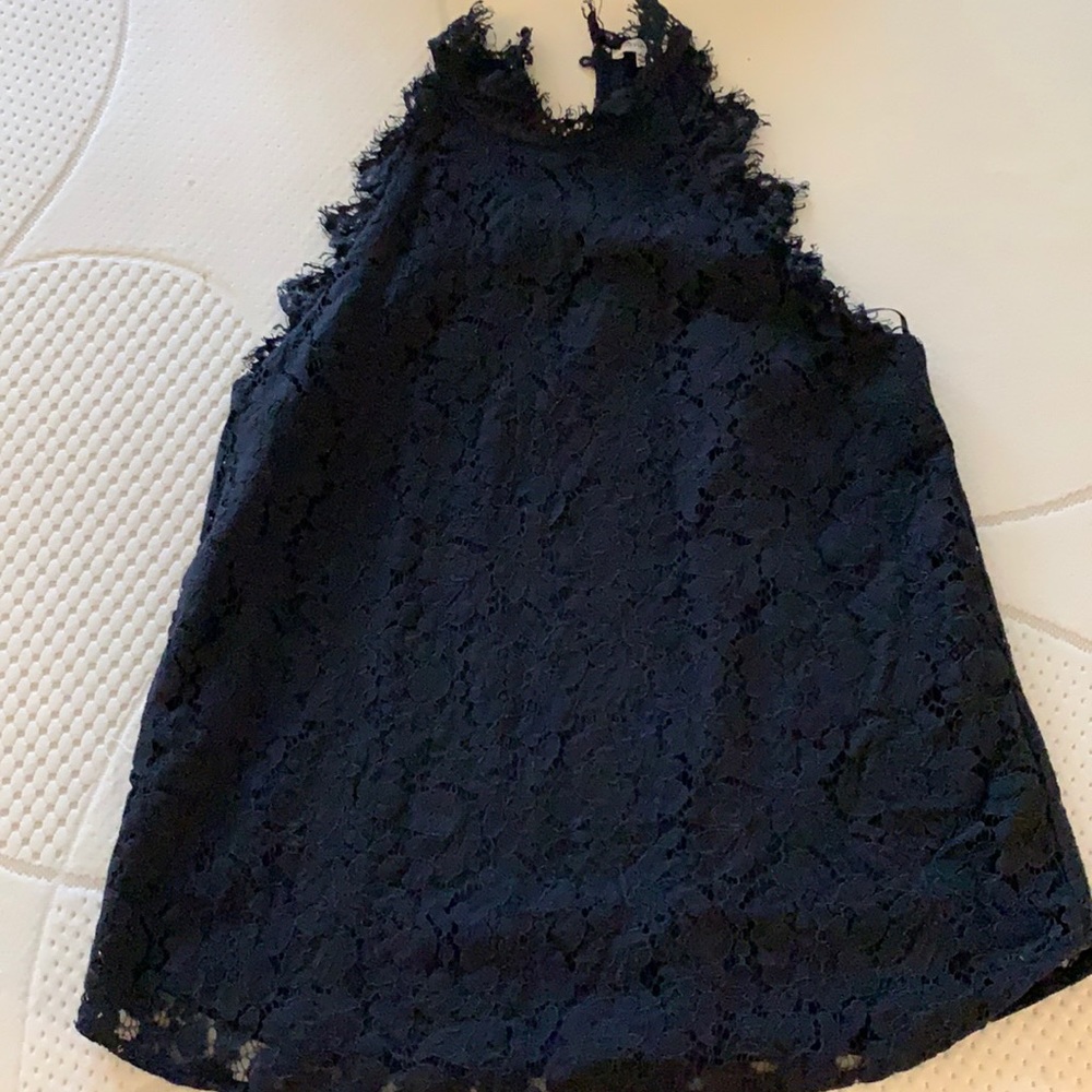 Navy lace top, M
